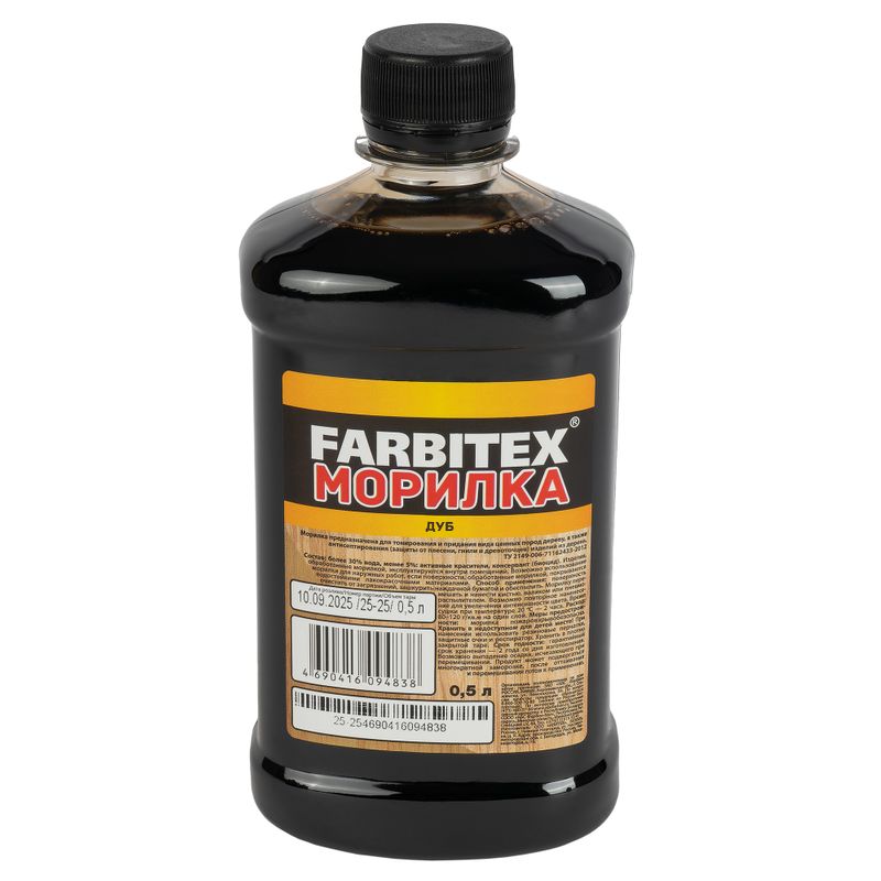 Морилка деревозащитная водная Farbitex дуб 0,5л