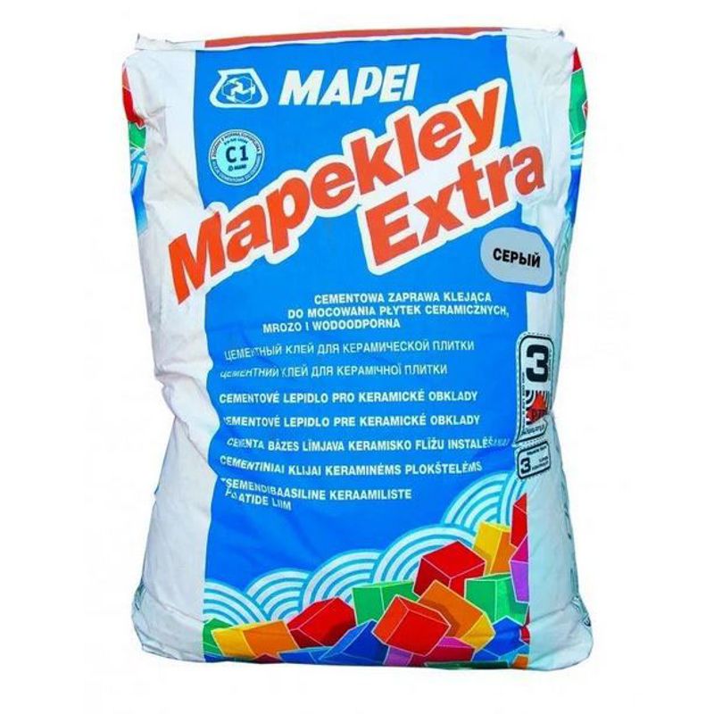 Клей для плитки (C1) Mapei Mapekley Extra Grey, 25 кг