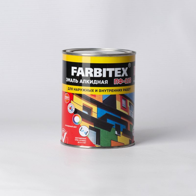 Эмаль ПФ-115 FARBITEX светло-серый 0,8 кг