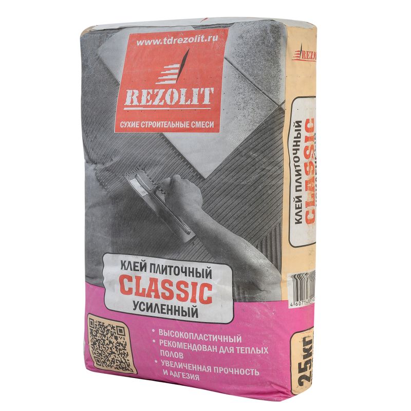 Клей для плитки Rezolit Classic усиленный C1, 25 кг
