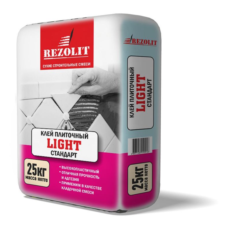 Клей для плитки Rezolit Light Стандарт, 25 кг