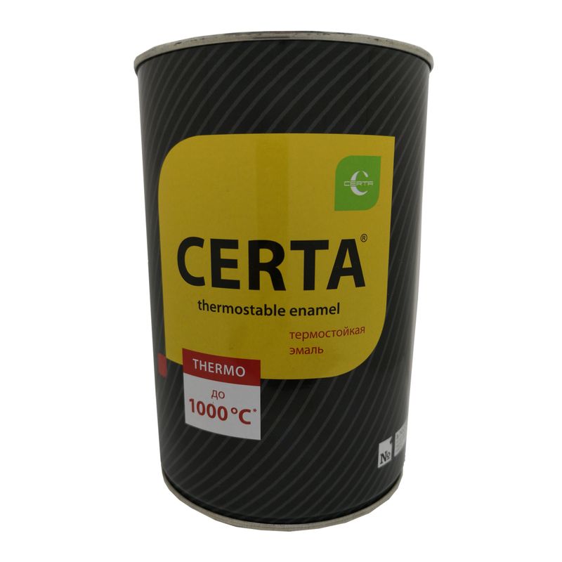 Эмаль термостойкая (до+1000°С) черная CERTA, 0,8 кг