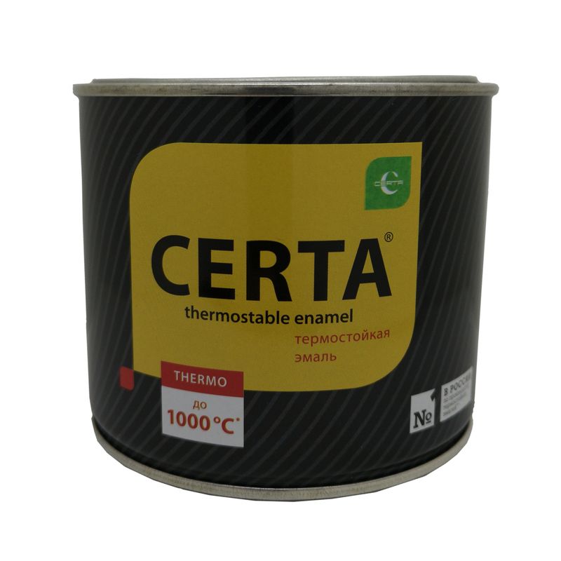 Эмаль термостойкая (до+1000°С) черная CERTA, 0,4кг
