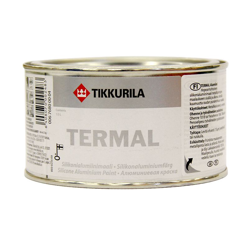 Краска силиконовая Tikkurila Termal (до+600°С) алюминий, 0,33л