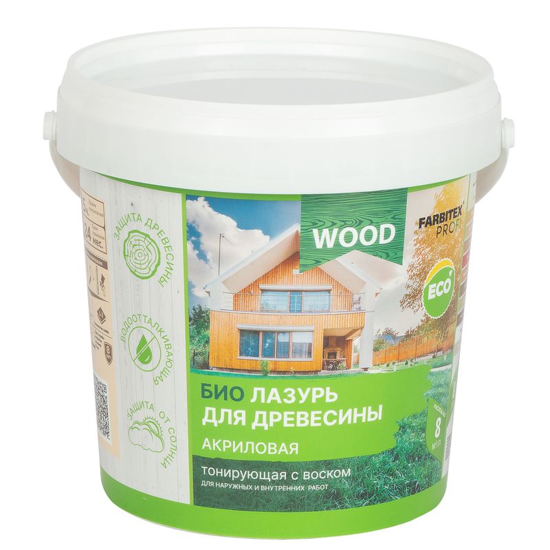 Состав акриловый защитно-красящий Лазурь FARBITEX ПРОФИ WOOD бесцветный 0,9 л