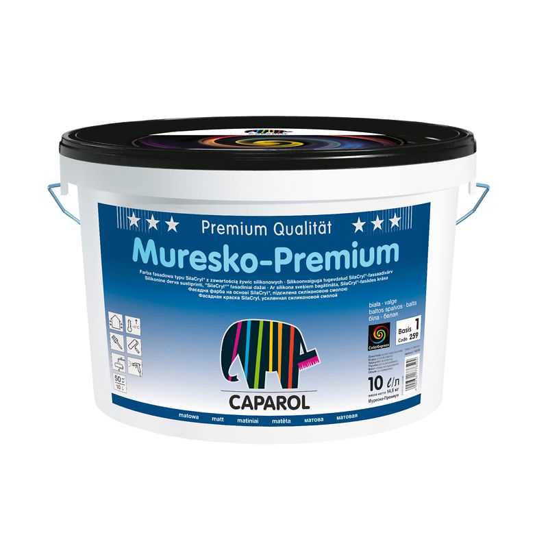 Краска фасадная Caparol Muresko Premium база 1 10 л