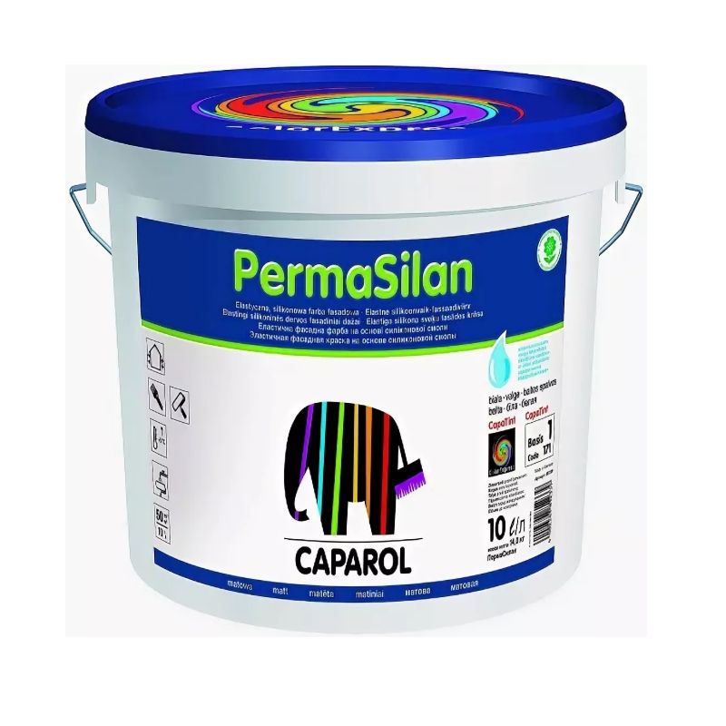 Краска фасадная Caparol Permasilan белая база 1 10 л
