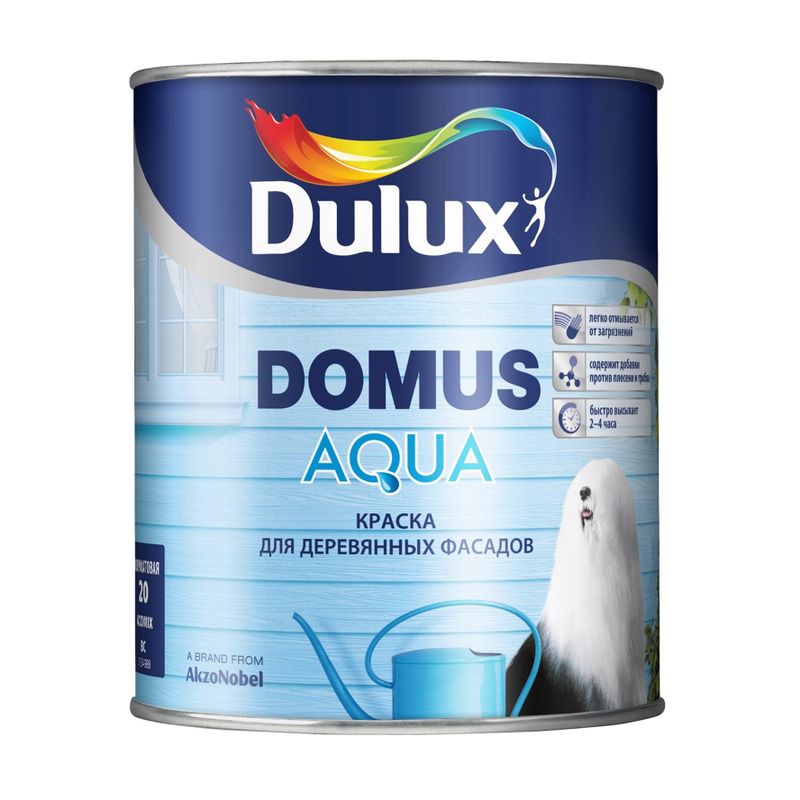 Краска для деревянных фасадов Dulux Domus Aqua база BW 2,5 л