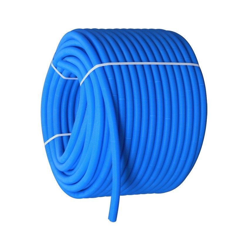 Цветная гофрированная трубка Ø32 (на 20 и 26-ю трубу) синяя, бухта 50м