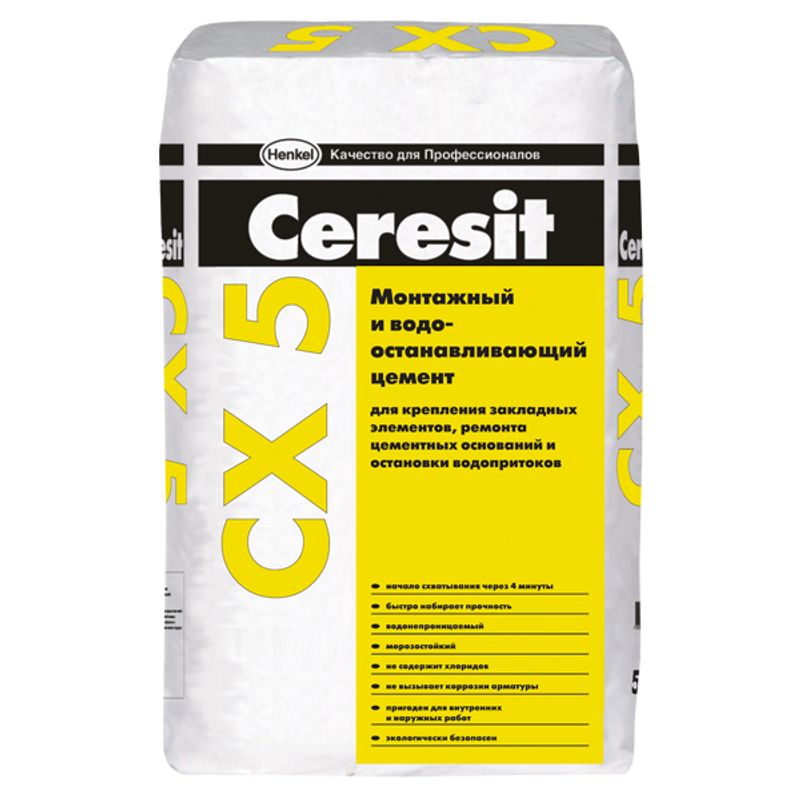 Цемент Церезит CX 5 монтажн и водоостан, 25кг