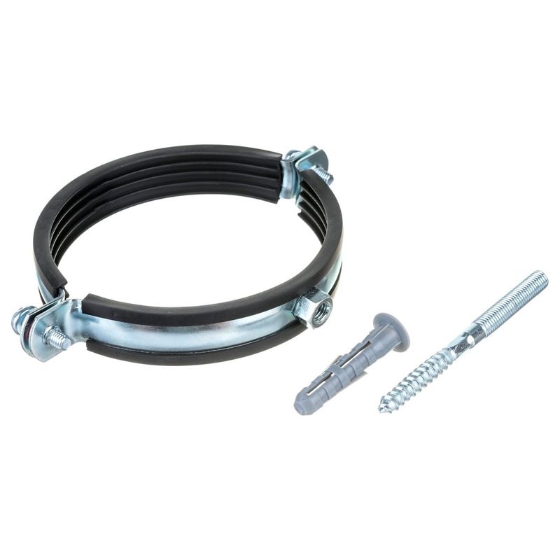 Хомут трубный 3/8\" (15-19) с резинкой, дюбелем, винтом М8 | Метизы и крепеж