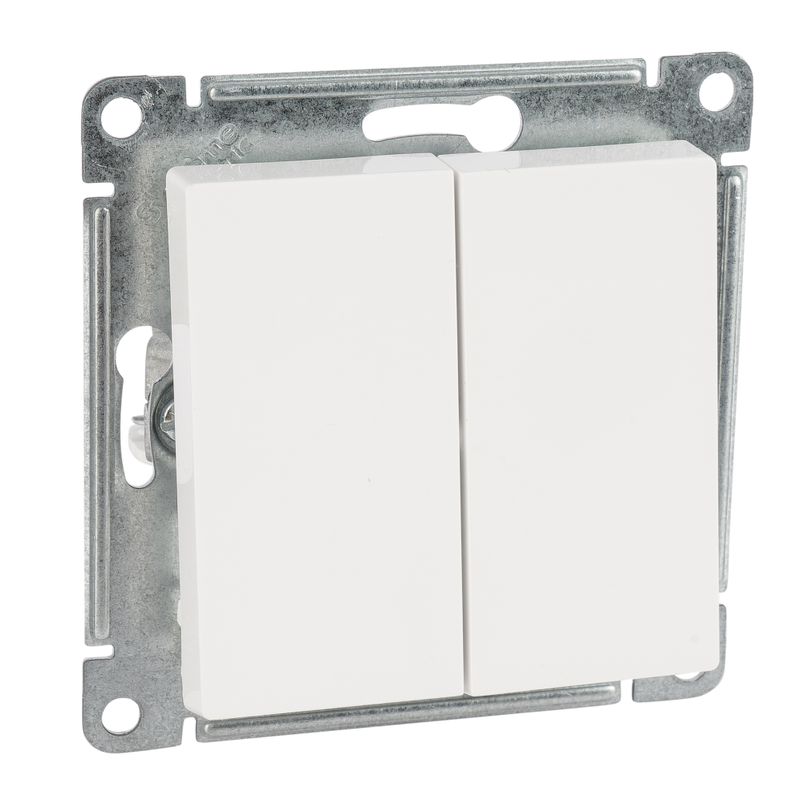 Механизм выключателя двухклавишный AtlasDesign белый IP20 Systeme Electric