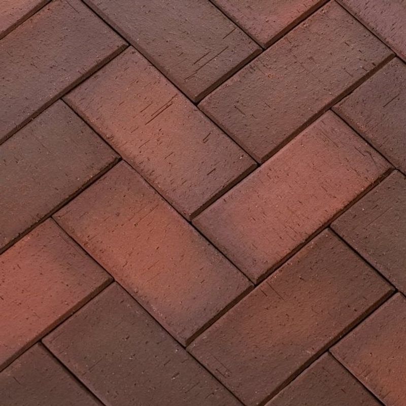 Клинкер тротуарный 200х100х50мм Глазго темно-красный флэш ЛСР