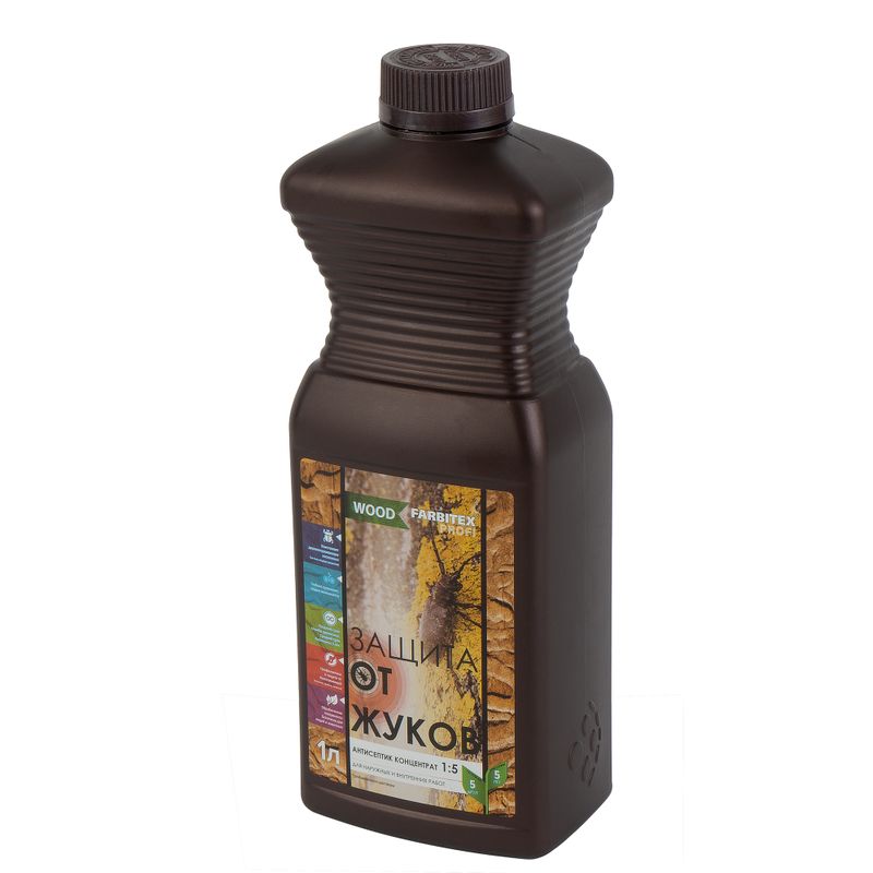 Антисептик защита от жуков Farbitex бесцветный (концентрат) 1л
