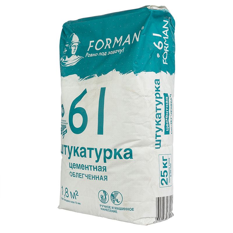 Торты облегчить цемент. Штукатурка Forman цементная №61, 25 кг.