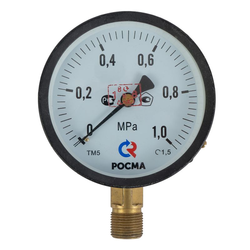 Манометр радиальный 10 бар (кгс/см2), d=100мм, М20х1.5, ТМ-510Р, РОСМА