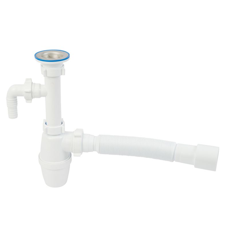 Сифон бутылочный 1 1/4" 40 с гибкой трубой Орио