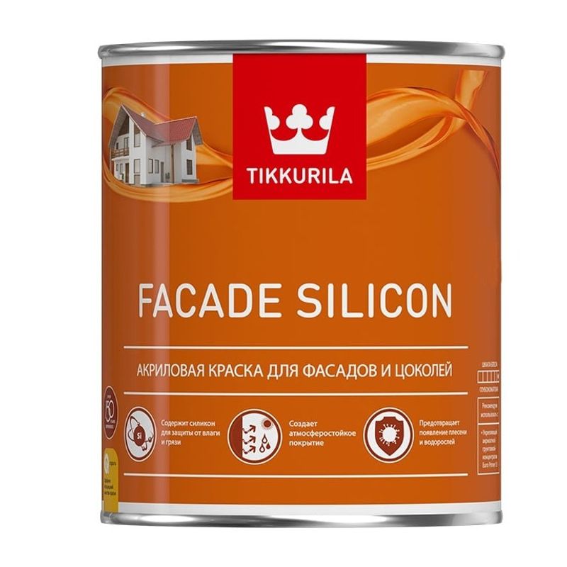 Краска фасадная Tikkurila Fasade Silicon белая база А 0,9 л