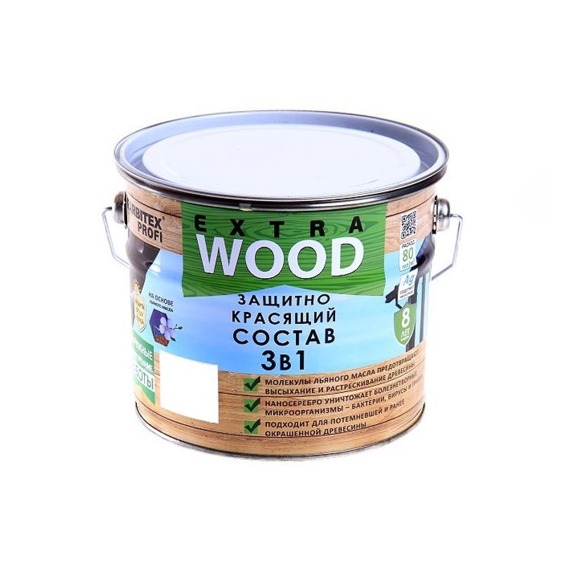 Защитно-красящий состав 3 в 1 Extra FARBITEX PROFI WOOD бесцветный 3 л