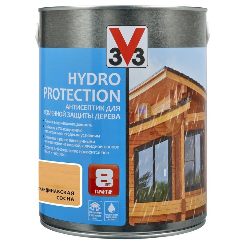 Антисептик для дерева Hydro Protection Скандинавская сосна, 2,5л