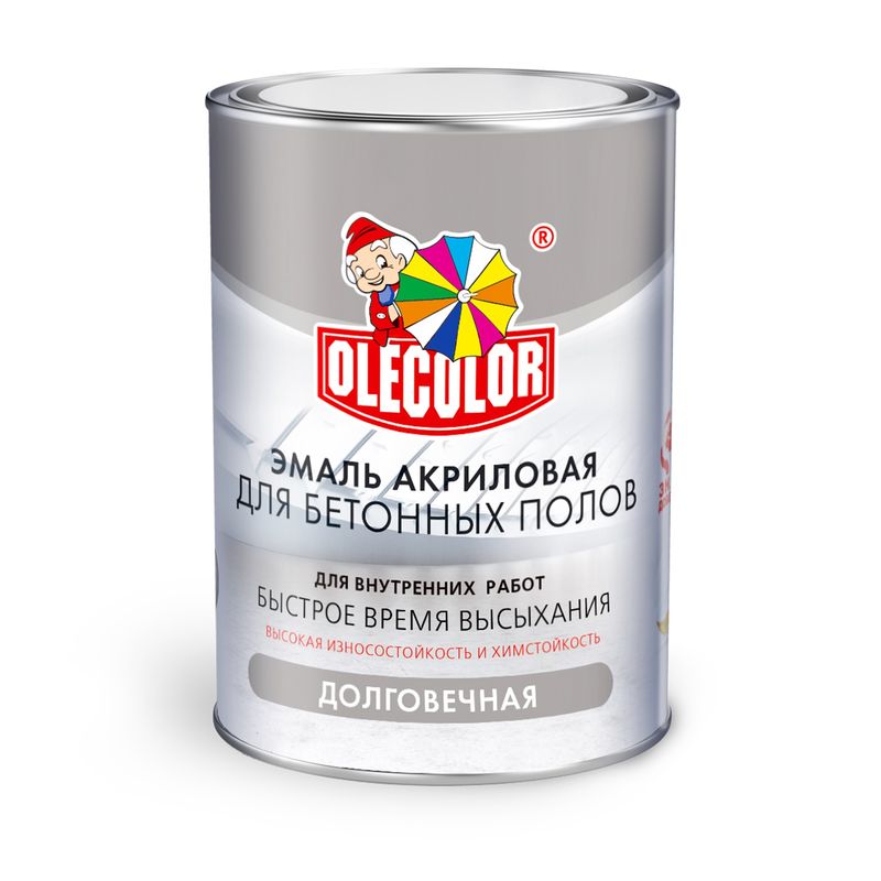 Эмаль для бетонных полов Olecolor акриловая белая 3,5 кг