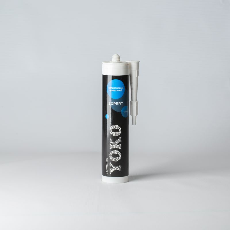 Герметик YOKO Expert силиконовый санитарный (белый), 300 мл