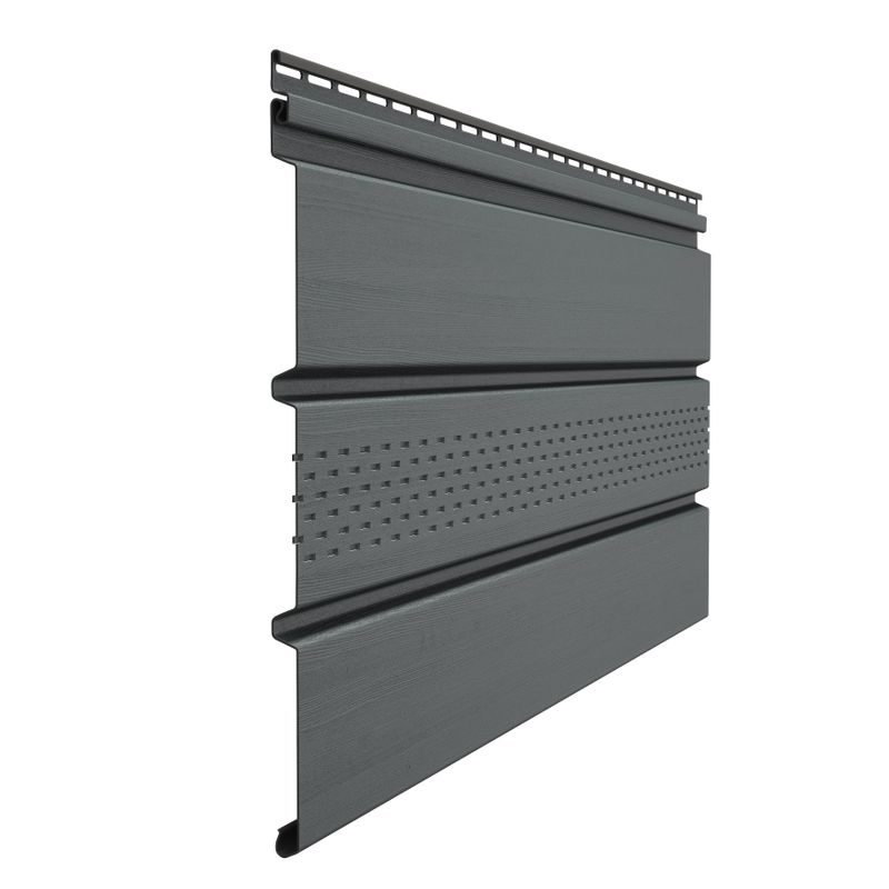 Софит виниловый Docke Premium частичная перфорация 1,1х305мм 3м графит