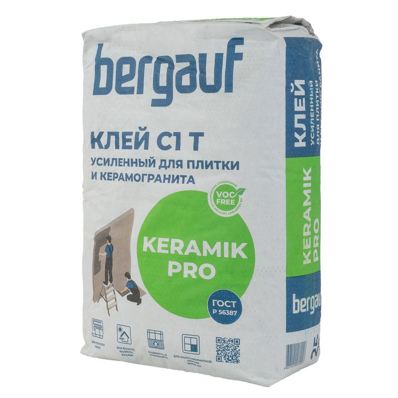 Клей для плитки Bergauf Keramik Pro С1Т, 25 кг