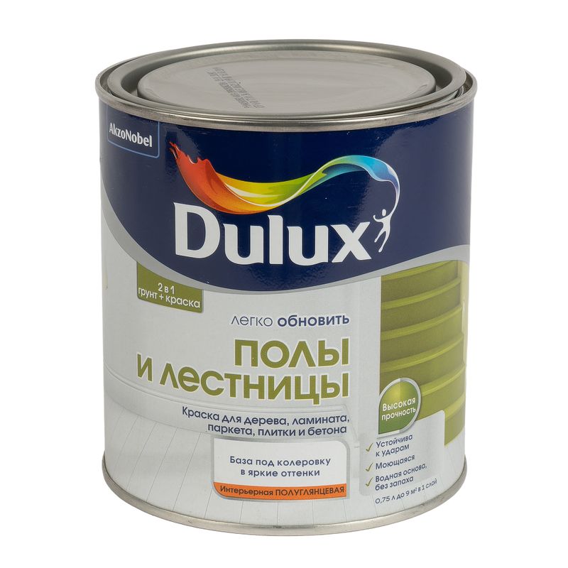 Краска для полов и лестниц Dulux бесцветная база BC 0,75 л