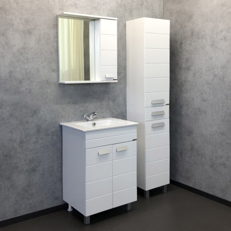 Зеркало-шкаф Comforty Модена М-60 белое матовое 00-00001639CF