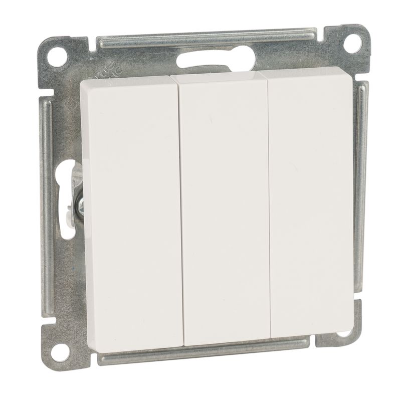 Механизм выключателя трехклавишный AtlasDesign белый IP20 Systeme Electric