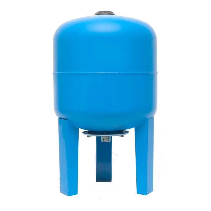 Расширительный мембранный бак гидроаккумулятор для водоснабжения 100 л вертикальный синий