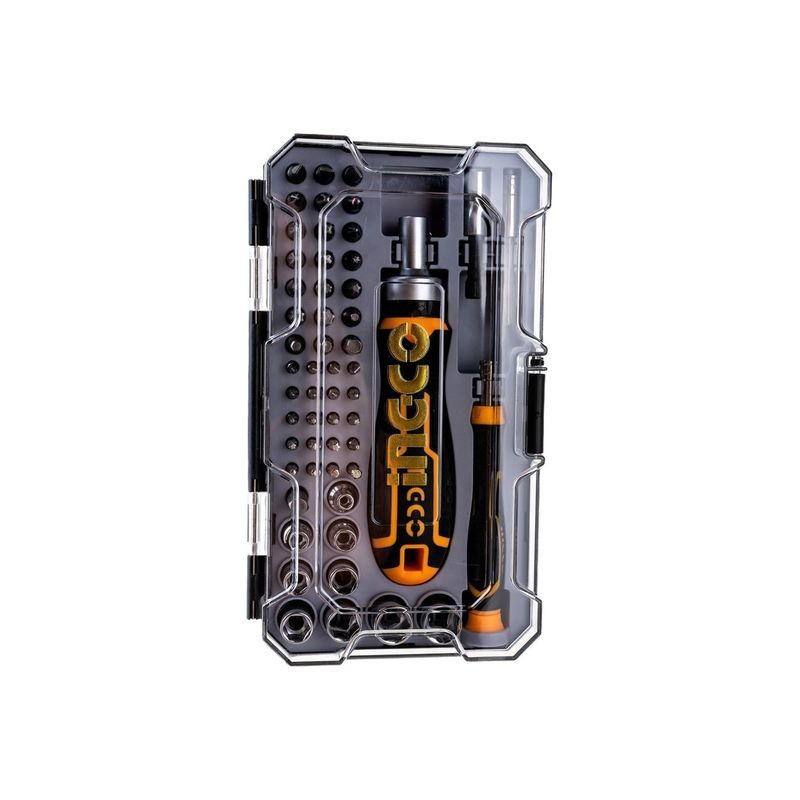 Отвертка-трещотка с набором бит 55 предметов Ingco