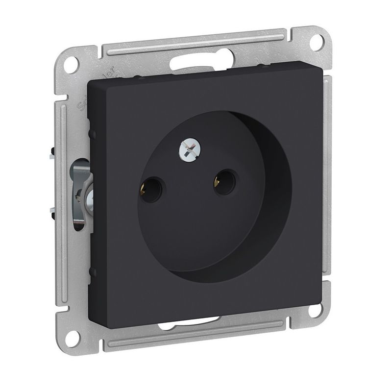 Механизм розетки без заземления AtlasDesign карбон IP20 Systeme Electric