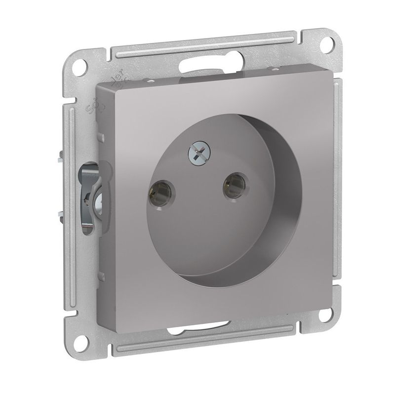 Механизм розетки без заземления AtlasDesign алюминий IP20 Systeme Electric