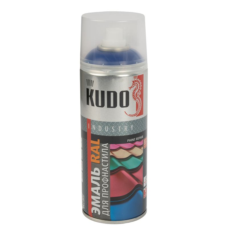 Эмаль аэрозольная для профнастила Kudo ультрамариново-синий (RAL 5002) полуматовая 0,52л