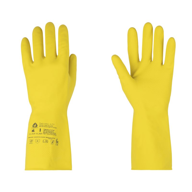 Перчатки латексные с хлопковым напылением размер XL