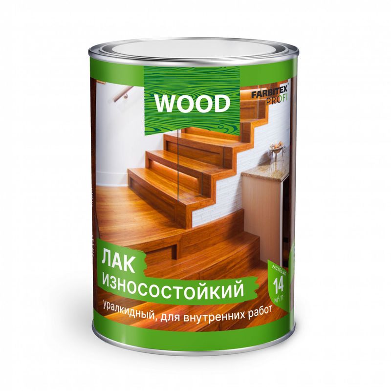 Лак паркетный алкидно-уретановый износостойкий матовый FARBITEX ПРОФИ WOOD 2,7 л