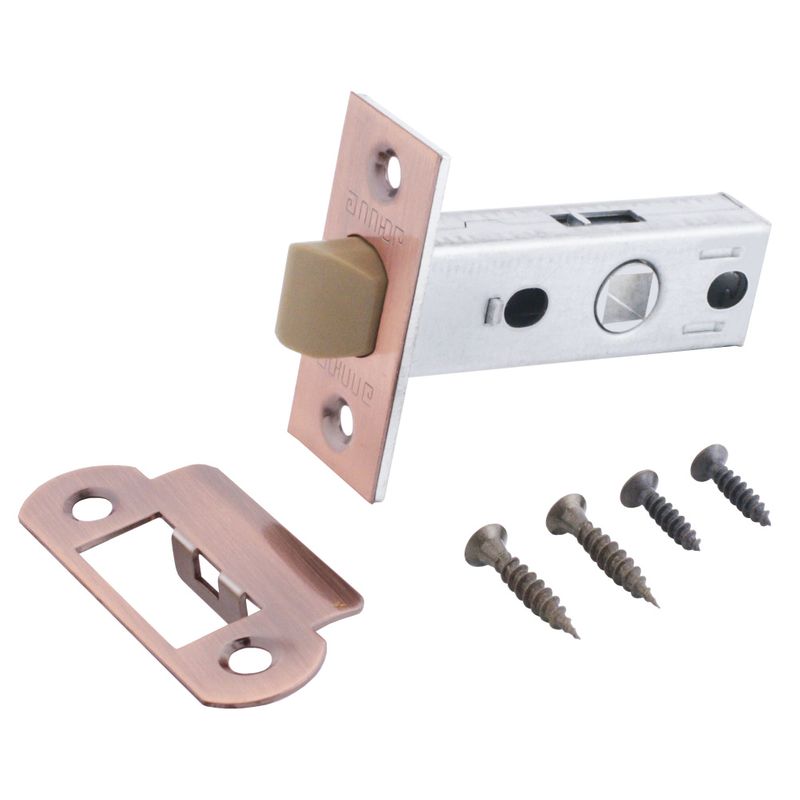 Защёлка Аллюр Арт ст медь пластик торцевая планка 25 мм без ручек L45-8-P, комплект