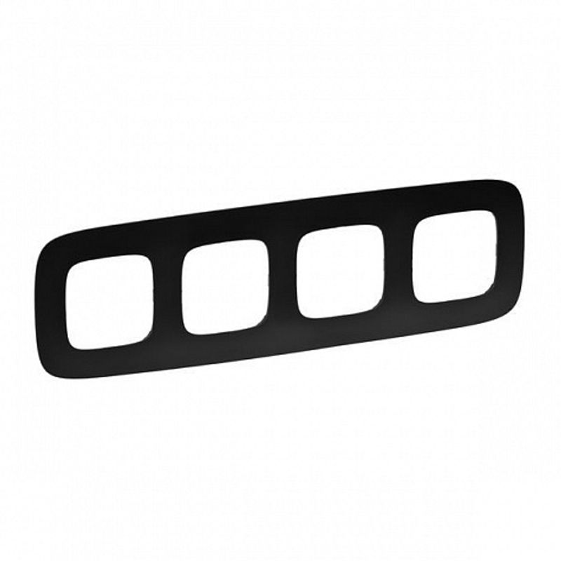 Рамка 4-местная Legrand Valena Allure, черная матовая