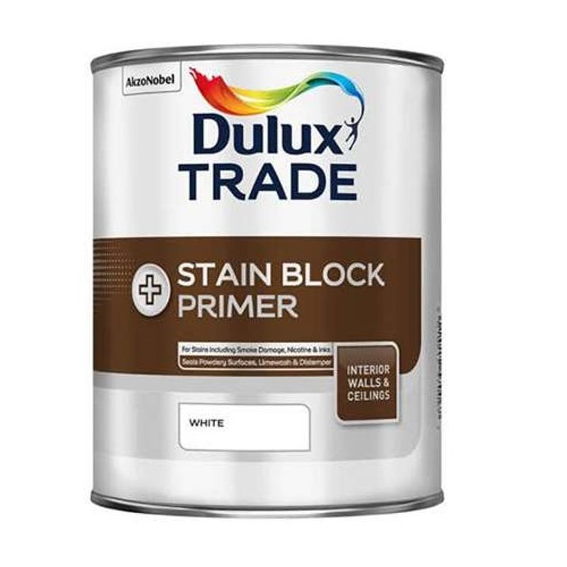 Грунтовка Dulux Stain Block Primer для блокировки старых пятен, белая 1 л