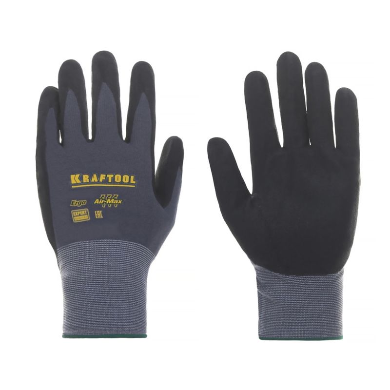 Перчатки нейлоновые с нитрильным покрытием размер L Kraftool