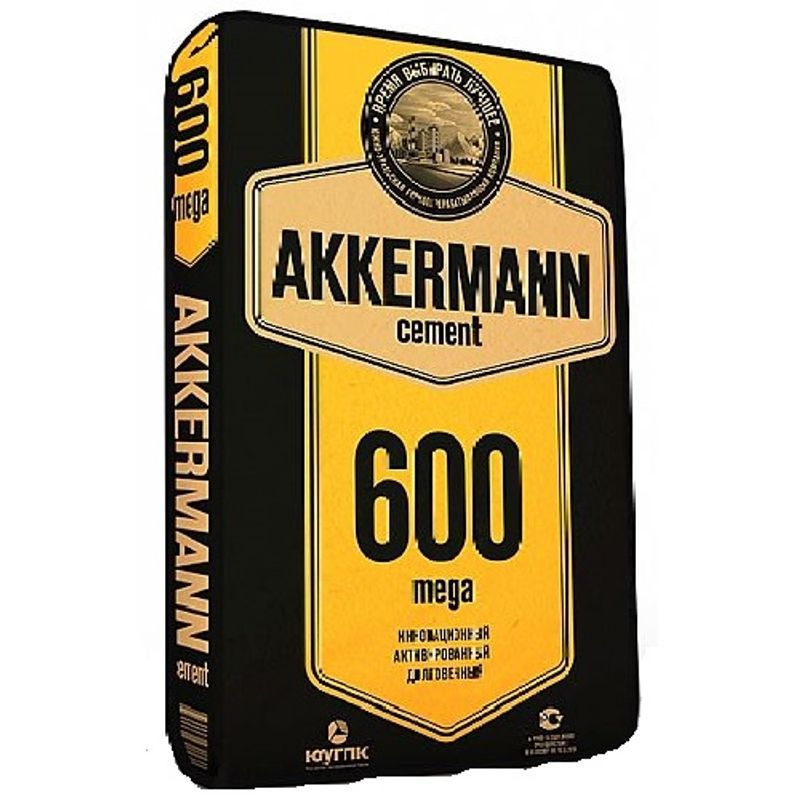 Цемент ЦЕМ I 52,5Н (ПЦ-600 Д0) AKKERMANN mega 25 кг