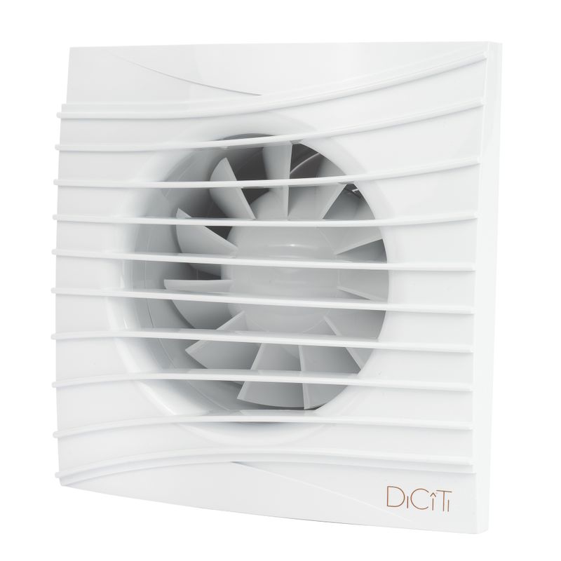 Вентилятор вытяжной D100 36дБ, 120м³/ч, с обратным клапаном SILENT 4C TURBO DiCiTi белый
