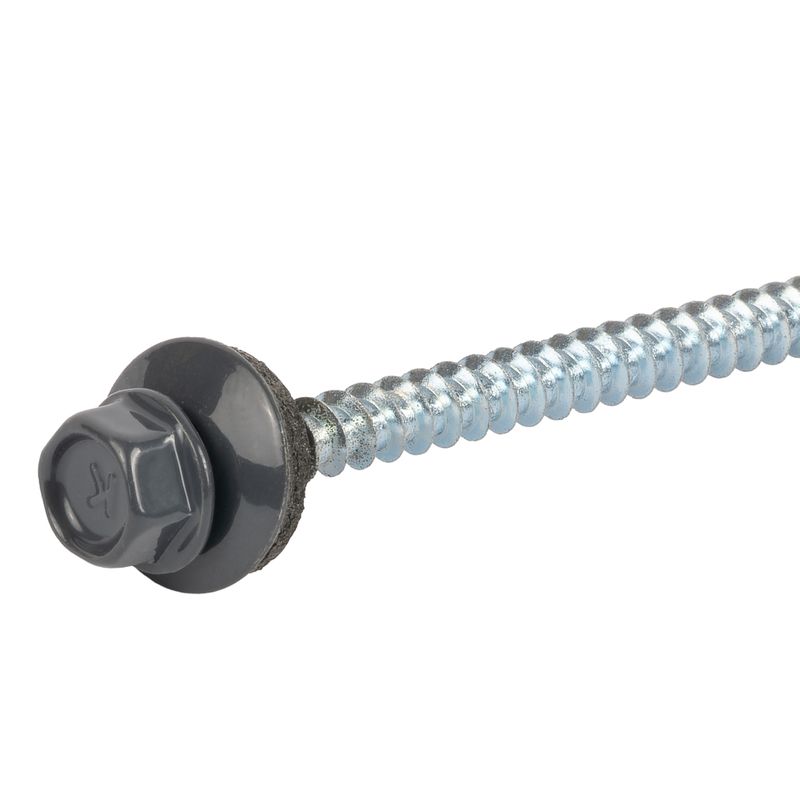 Саморез кровельный 4,8х70мм серый графит (RAL 7024) 150шт Steelrex