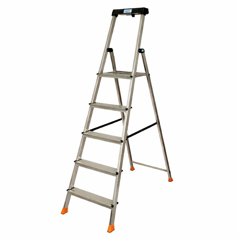 Стремянка алюминиевая 5 ступеней с органайзером 1,05м Krause Safety