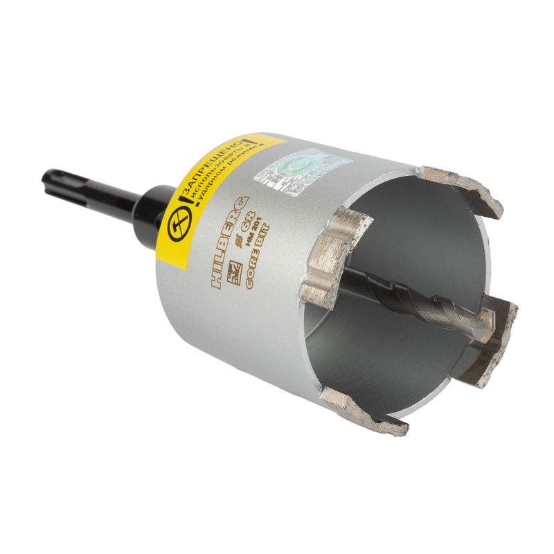 Коронка алмазная по бетону&nbsp;Hilberg Laser&nbsp;68х60 4хM16 SDS+ с&nbsp;центрирующим&nbsp;сверлом