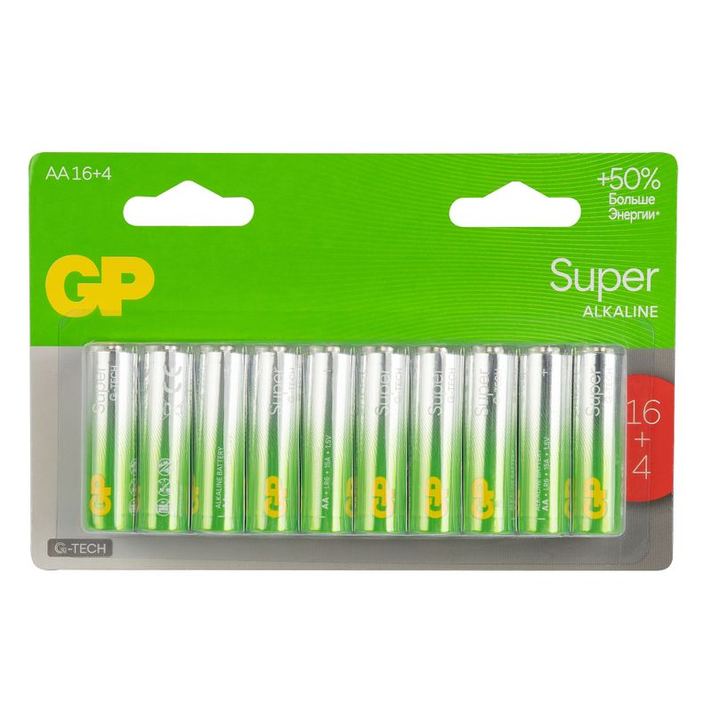 Батарейка алкалиновая GP Super Alkaline 15А АA 20 шт