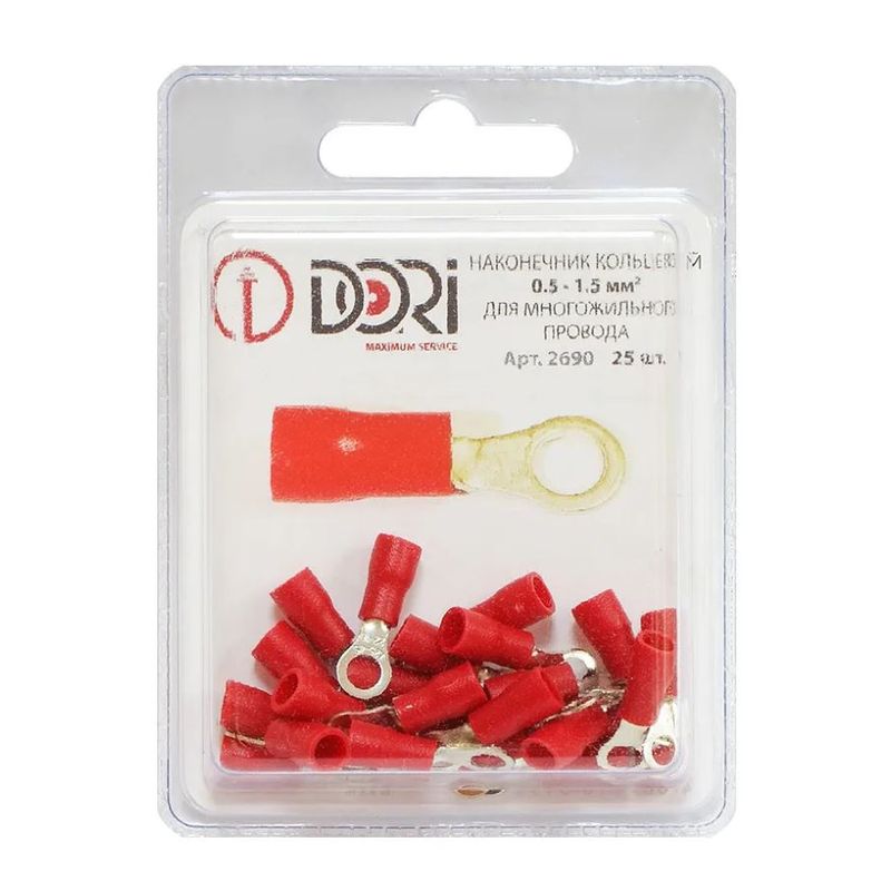 Наконечник кабельный кольцевой НКИ 0,5-1,5 мм2 DORI (25шт/уп)