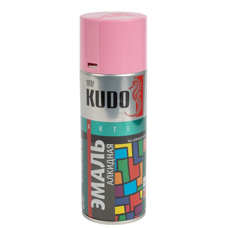 Эмаль аэрозольная Kudo розовая (RAL 3015) глянцевая 0,52л